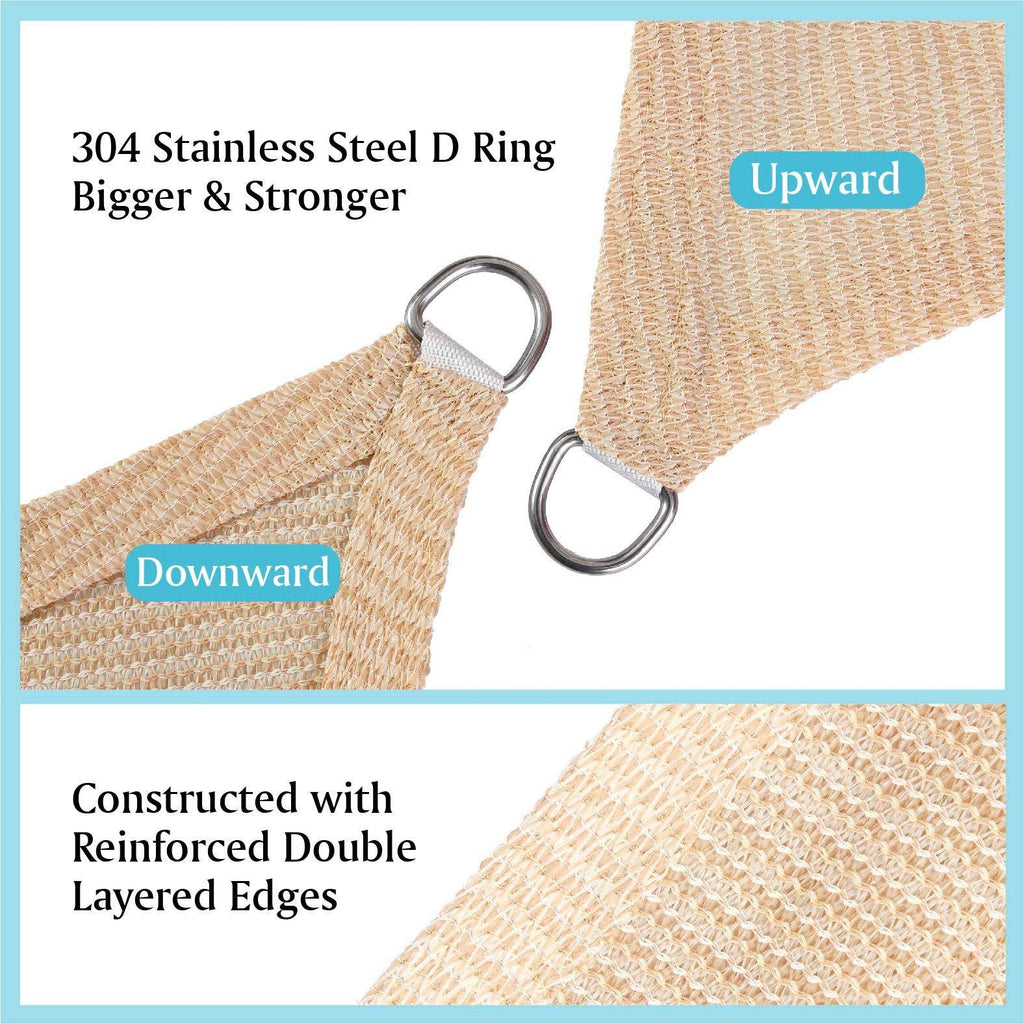 Wheat Rectangle Sun Shade Sail Patio Canopy N2076