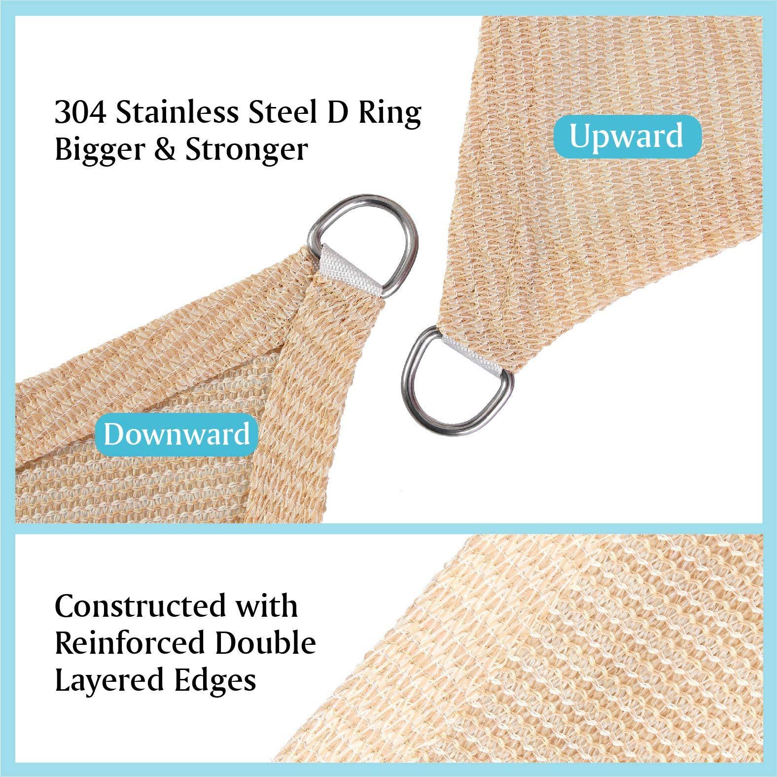 Wheat Rectangle Sun Shade Sail Patio Canopy N2076