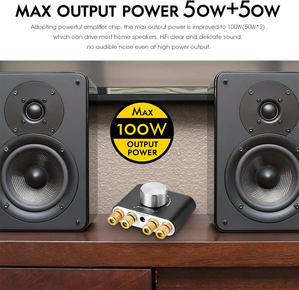 Black Mini Bluetooth Power Amplifier 50W×2 Pack of 2 B63273
