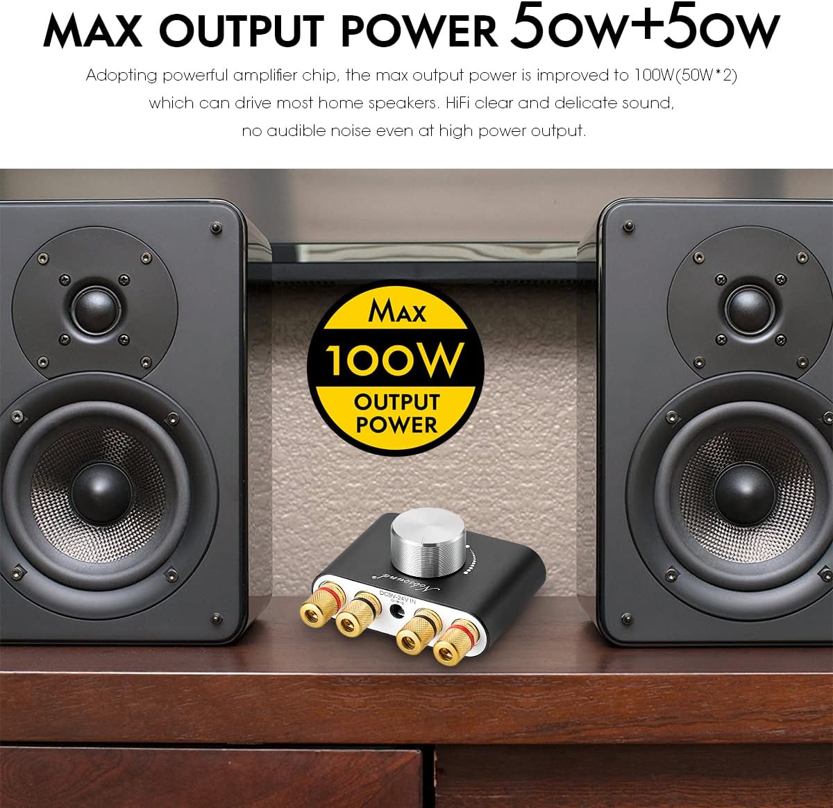 Black Mini Bluetooth Power Amplifier 50W×2 Pack of 2 B63273