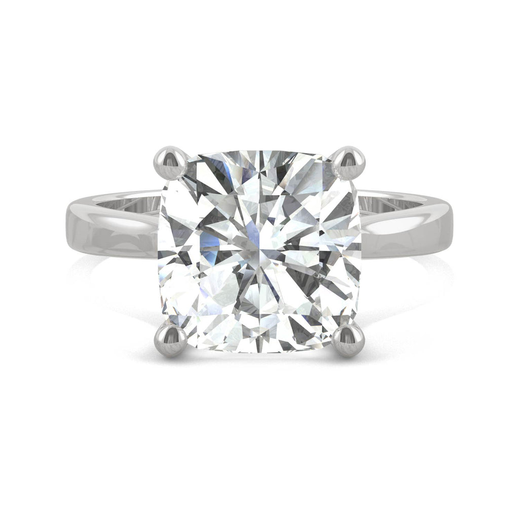 14K White Gold Moissanite Cushion Engagement Ring A70867