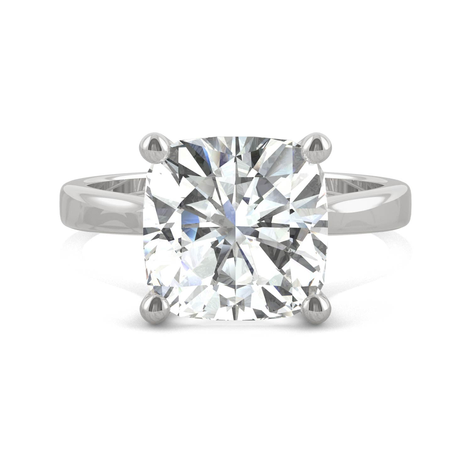 14K White Gold Moissanite Cushion Engagement Ring A70867