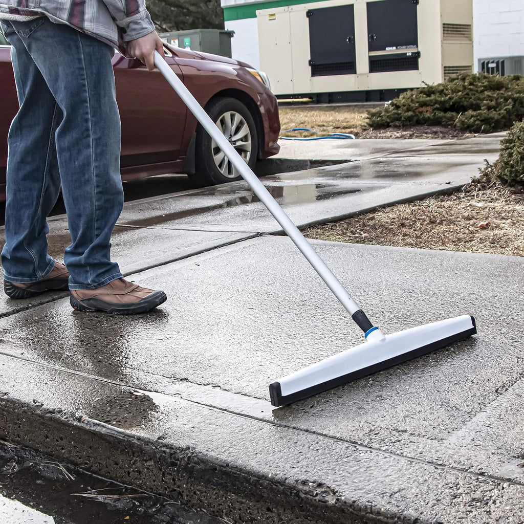 22" Uneven Surface Floor Squeegee with 60" Aluminum Pole, Pack of 2 D736731