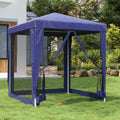 Blue Party Tent 4 Mesh Sidewalls 6.6'x6.6' HDPE T1098