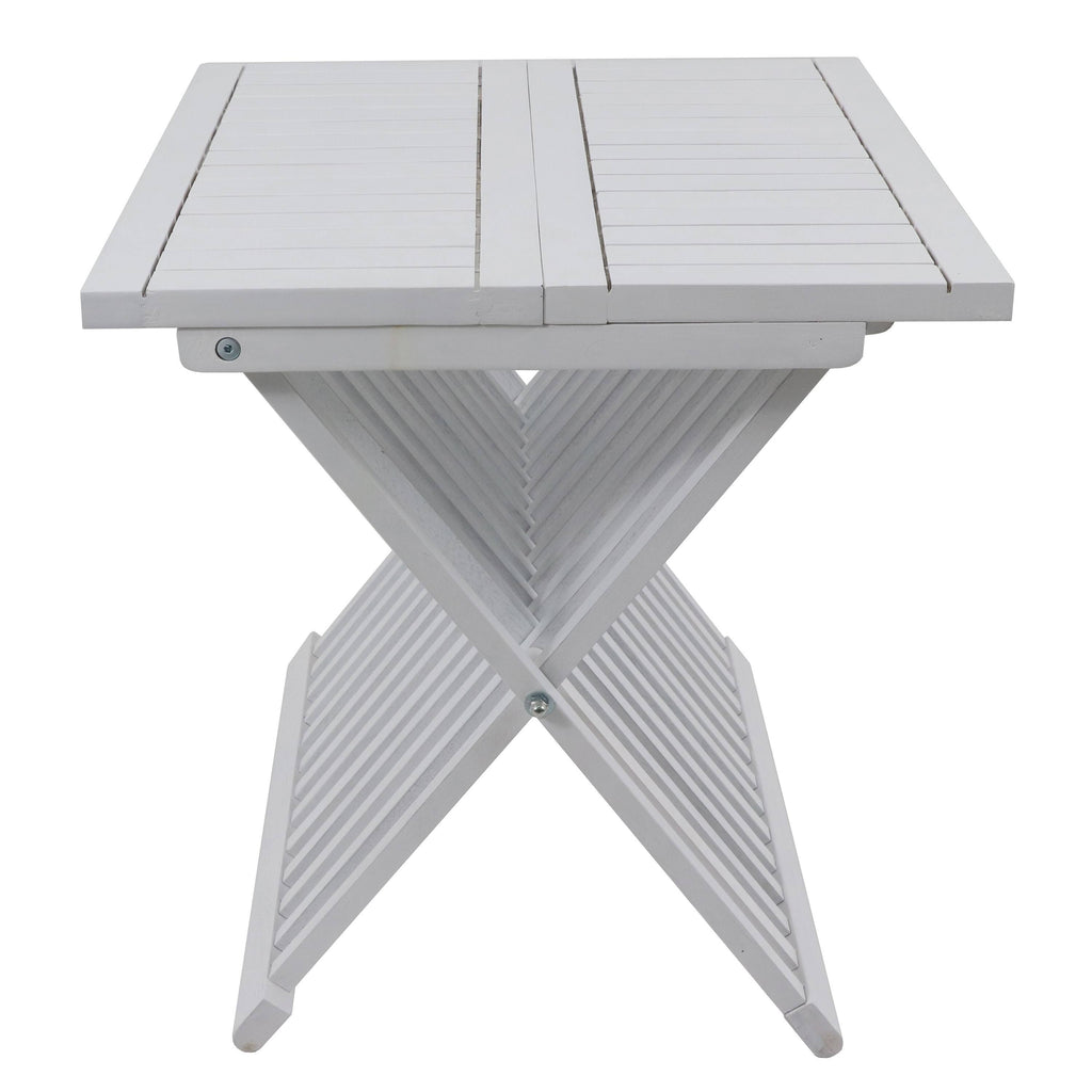 White Acacia Wood Folding Table L1296