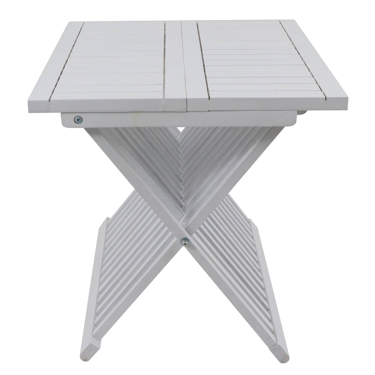 White Acacia Wood Folding Table L1296