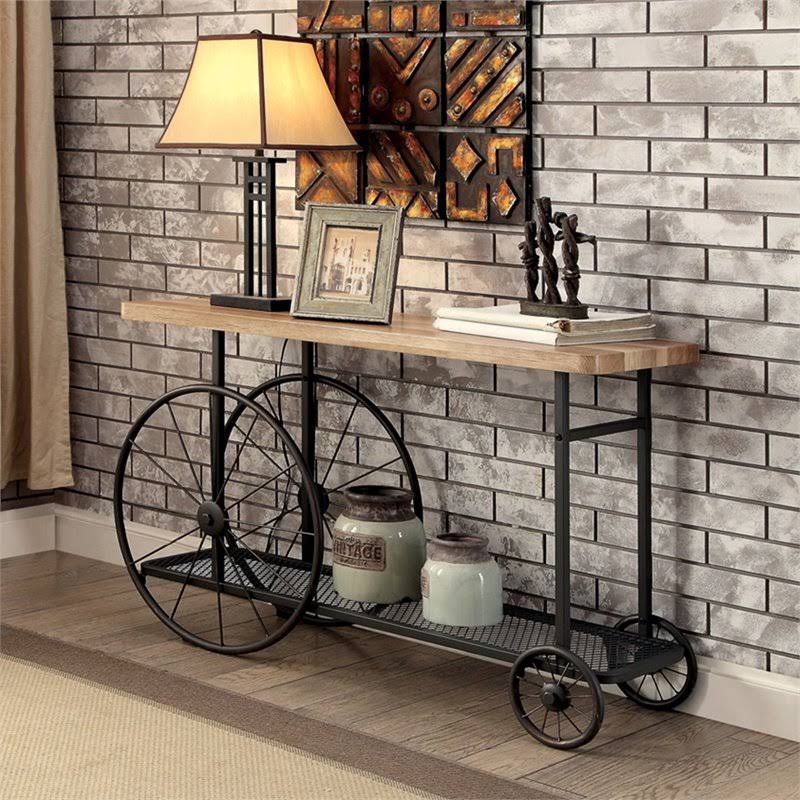 Sand Black Caster Wheels Console Table U795