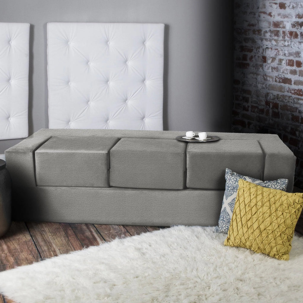 California King Convertible Sleeper Sofa and Ottomans Sand R8477
