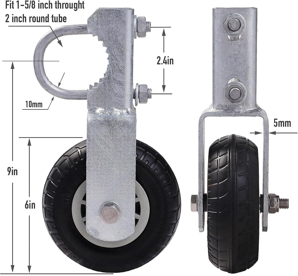 6 Hot Galvanized Heavy Duty Gate Wheels for Metal Tube Swing Gate R653