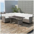 Gray Poly Rattan Garden Corner Sofa Set 12 Piece U2733