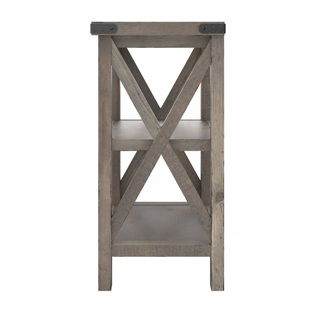 36W Narrow Console Table with Shelves in Lakewood White L8401