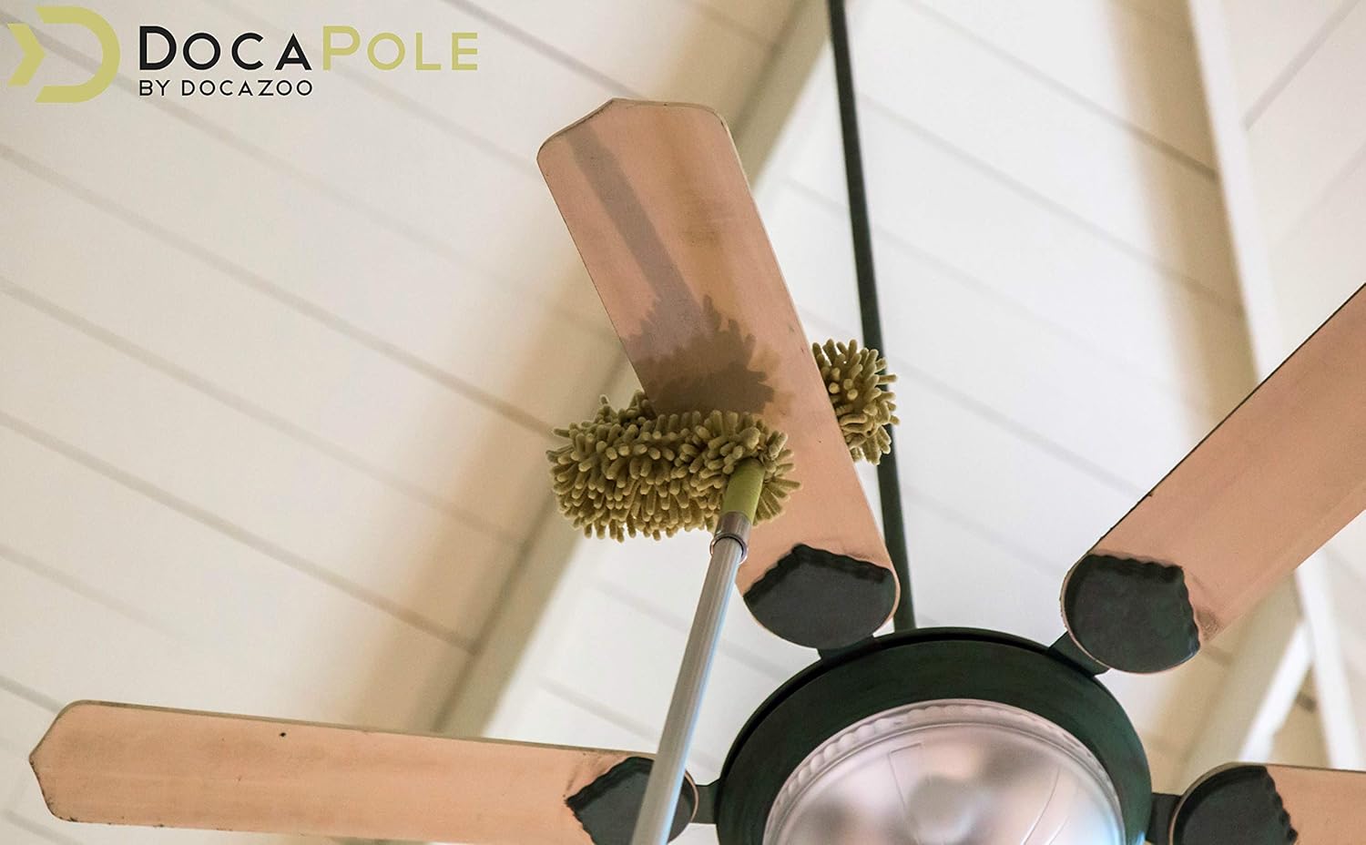 Extension Pole with Microfiber Ceiling Fan Duster and Removable Chenille Dusting Cloth D546352