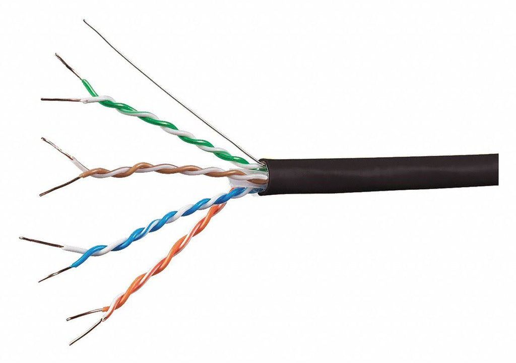 1000ft 24AWG Cat5e 350MHz STP Solid Riser-Rated Bulk Pure Bare Copper Ethernet Cable Blue E58069