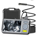 1080P Dual-Lens Endoscope with 5 IPS Screen, 5mm Ultra-Slim Inspection Camera, 7 LED Lights, 32GB Card, 3500mAh Battery, 16.5ft Waterproof Cable, Portable Hard Case V7093