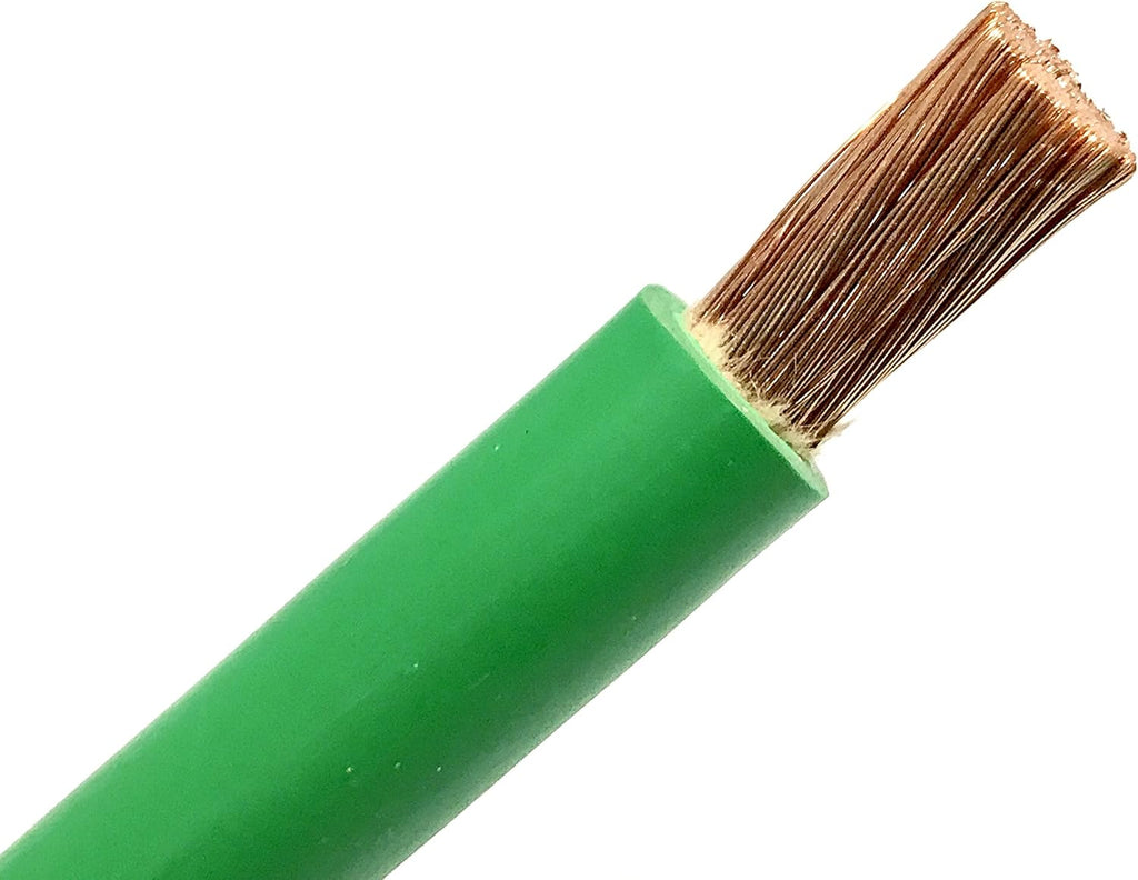 2 AWG Extra Flexible Welding Cable 600 Volt 25 FT GREEN Pack of 2 K810