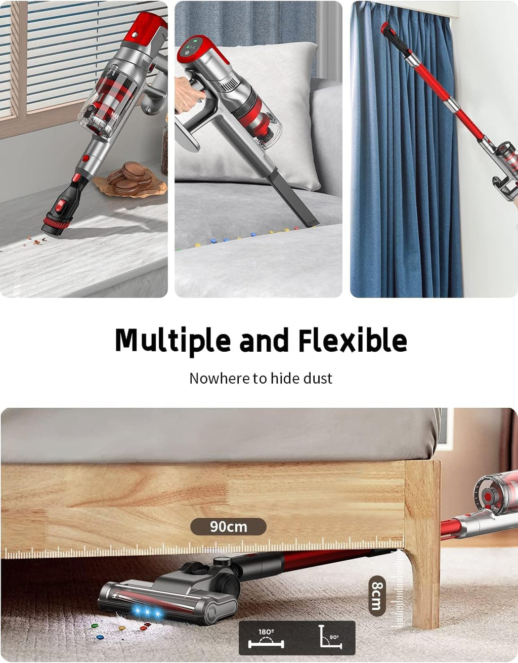 Cordless Stick Vacuum, 25Kpa 4-in-1 Lightweight, 40min Runtime, 250W Brushless Motor B35408