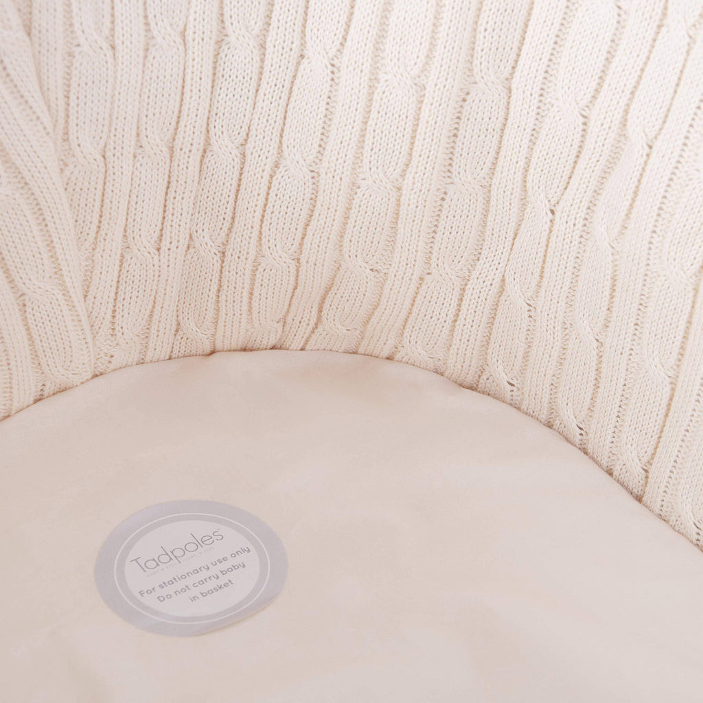 Natural Cable Knit Moses Basket and Bedding Set M8131