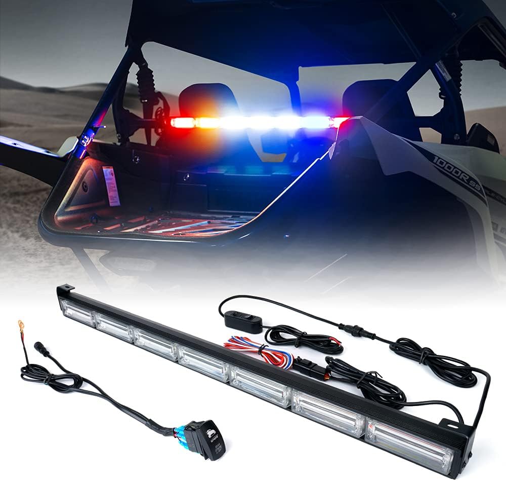 30 COB LED Chase Strobe Flashing Light Bar with Brake Reverse Turn Signal Rear Safety Lightbar E7157