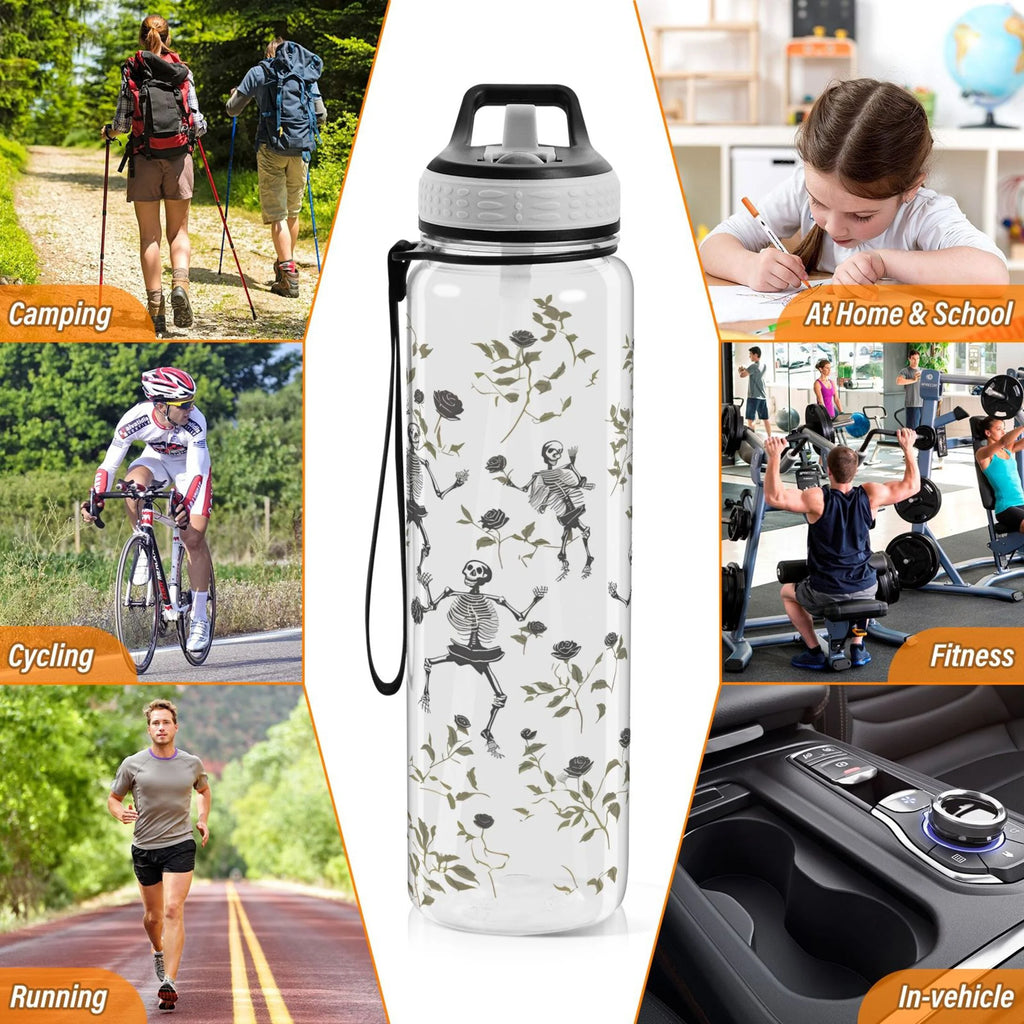 Clear 32oz Tritan Water Bottle with Straw S7532