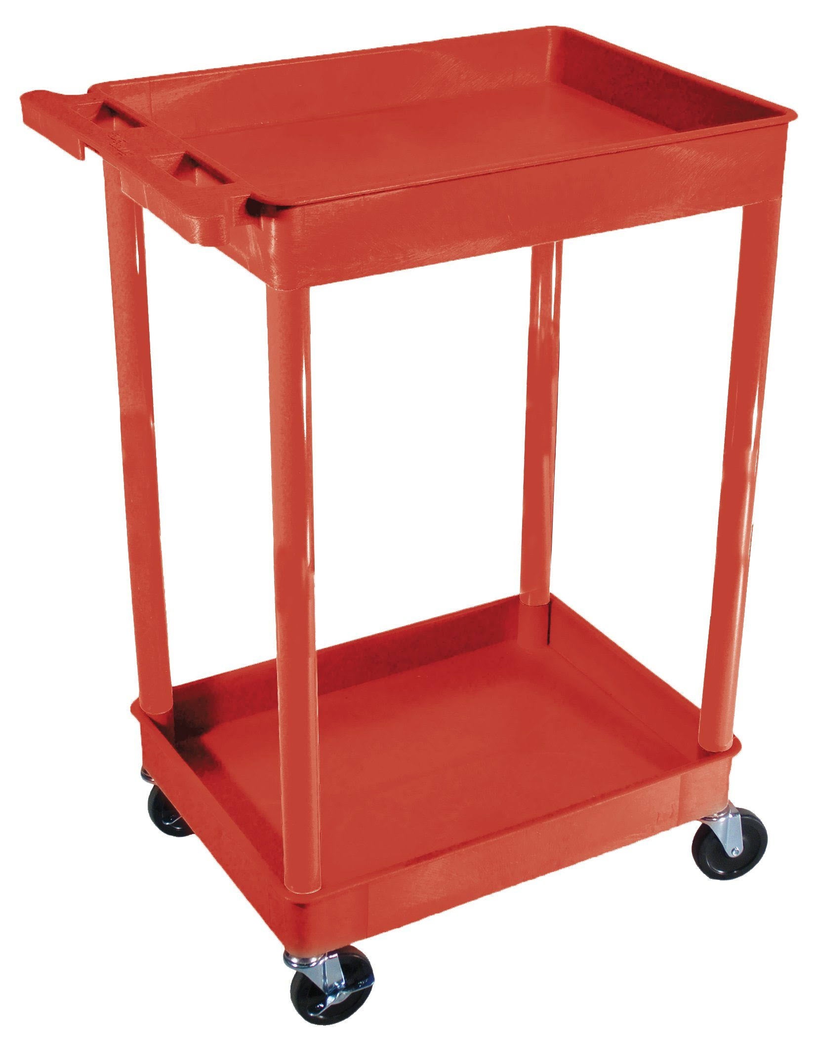 Red 2 Shelf Tub Cart X603