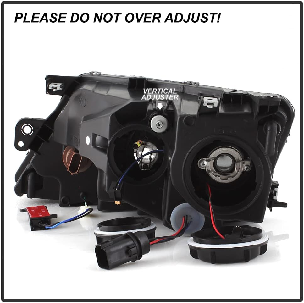 Black LED Projector Headlights Headlamps Left Right W942