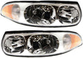 Buick LeSabre Headlight 2000-2005 Pair with Bulbs R143