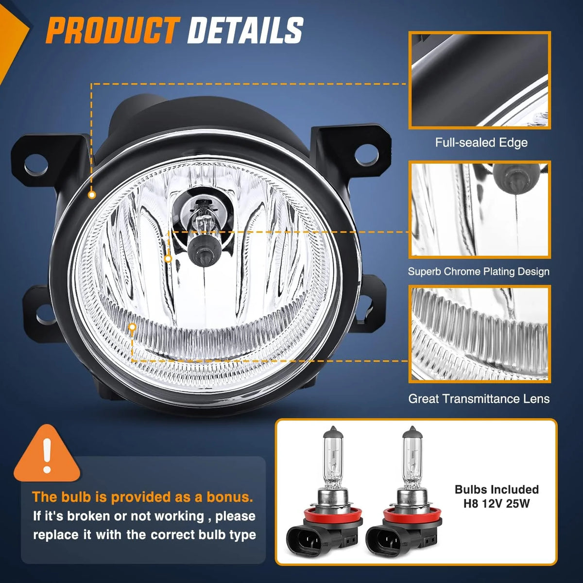 Fog Light Assembly for Honda Civic Sedan 2013-2021 S6012