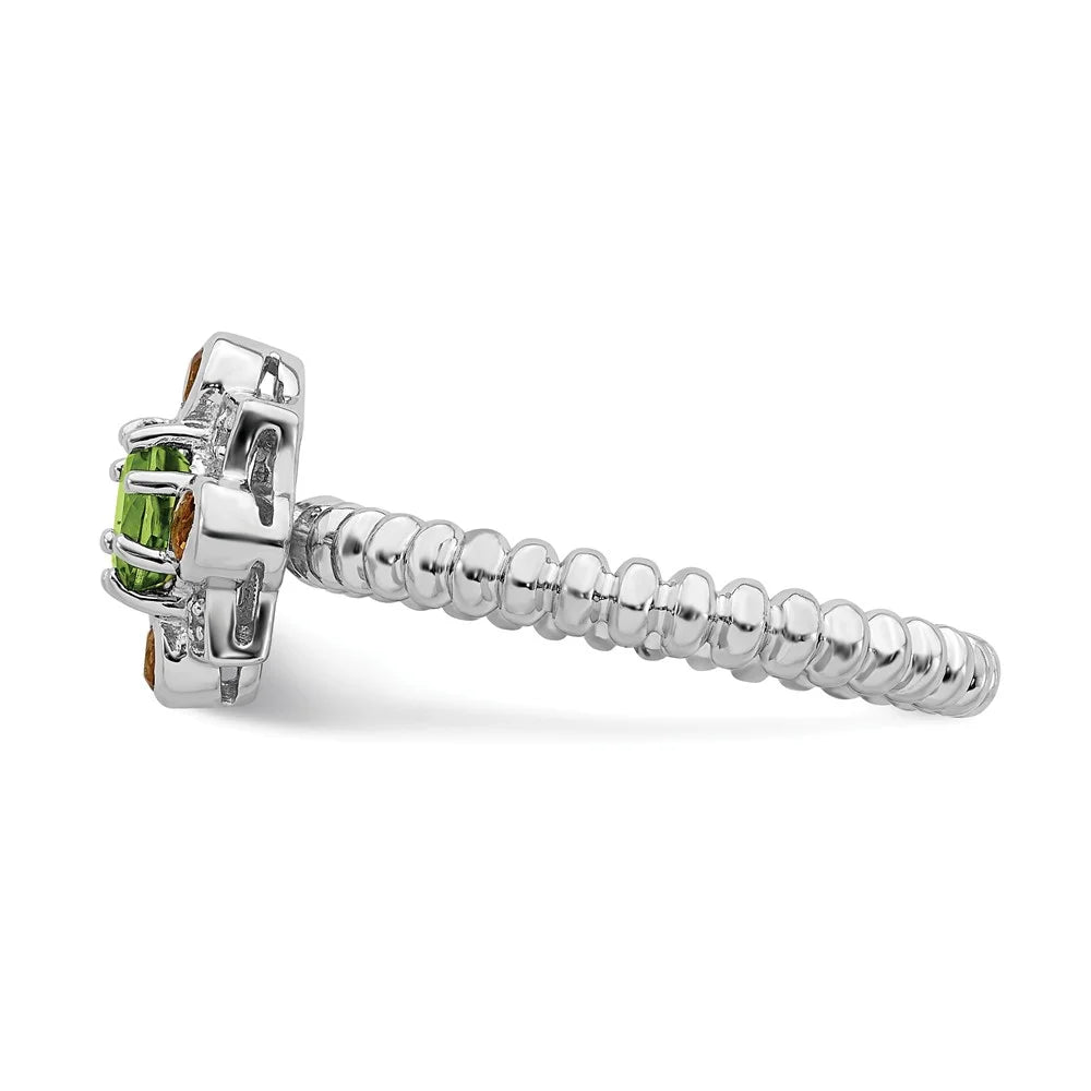 Peridot; Citrine & Diamond Ring Size: 5 U5618