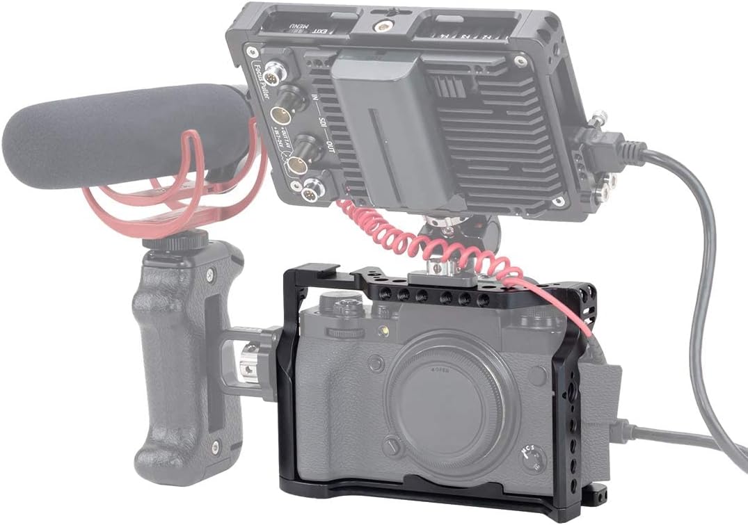 Cage for Fujifilm X-T4 Camera with Arca Swiss QR Plate and NATO Rail, Pack of 2 T505