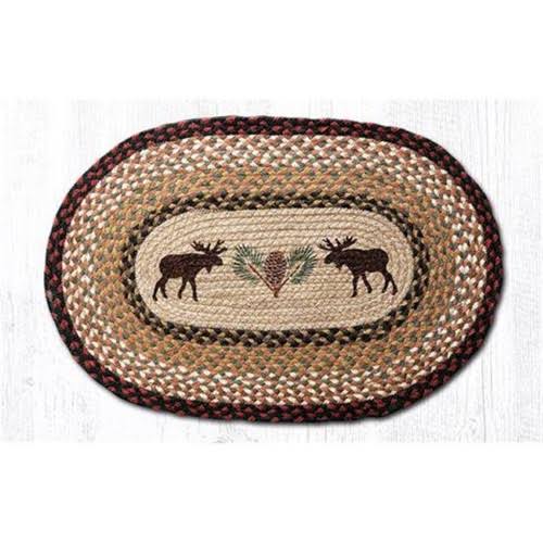 Jute Oval Moose & Pinecone Patch Y741247