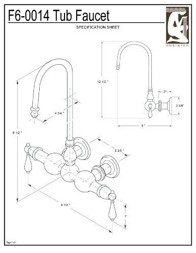 Vintage Classic Wall Mount Tub Faucet with Gooseneck Spout C700