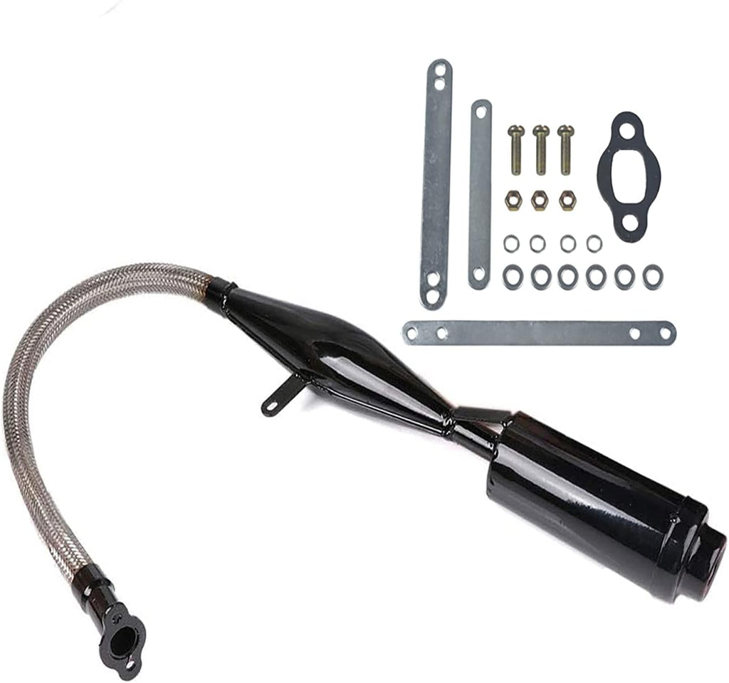 Black Viper Flexible Muffler Pipe for 80cc Bike Gas Engine Motor Parts, Pack of 2 E548919