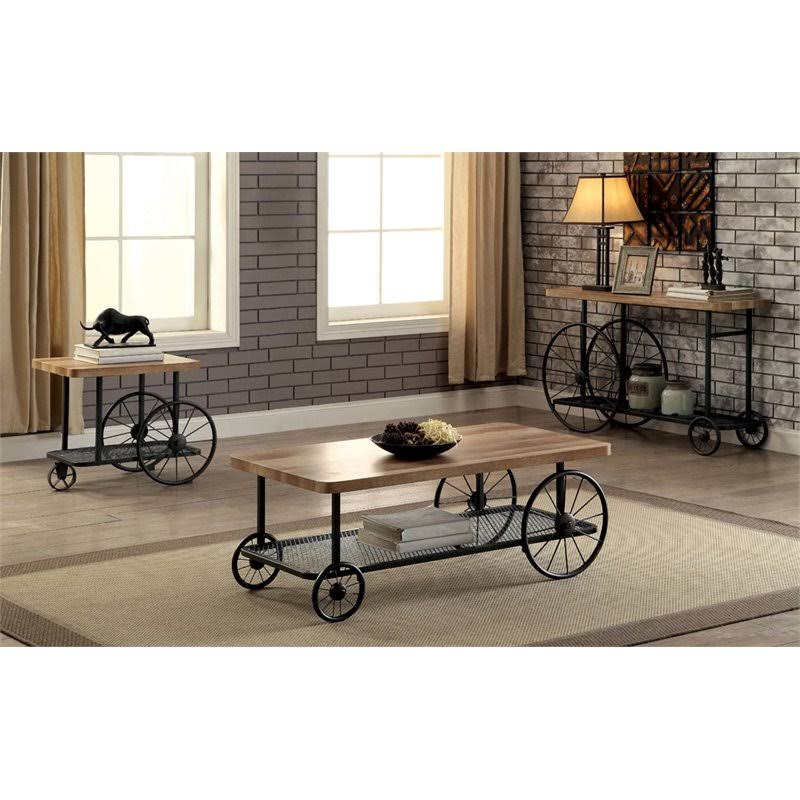 Sand Black Caster Wheels Console Table U795