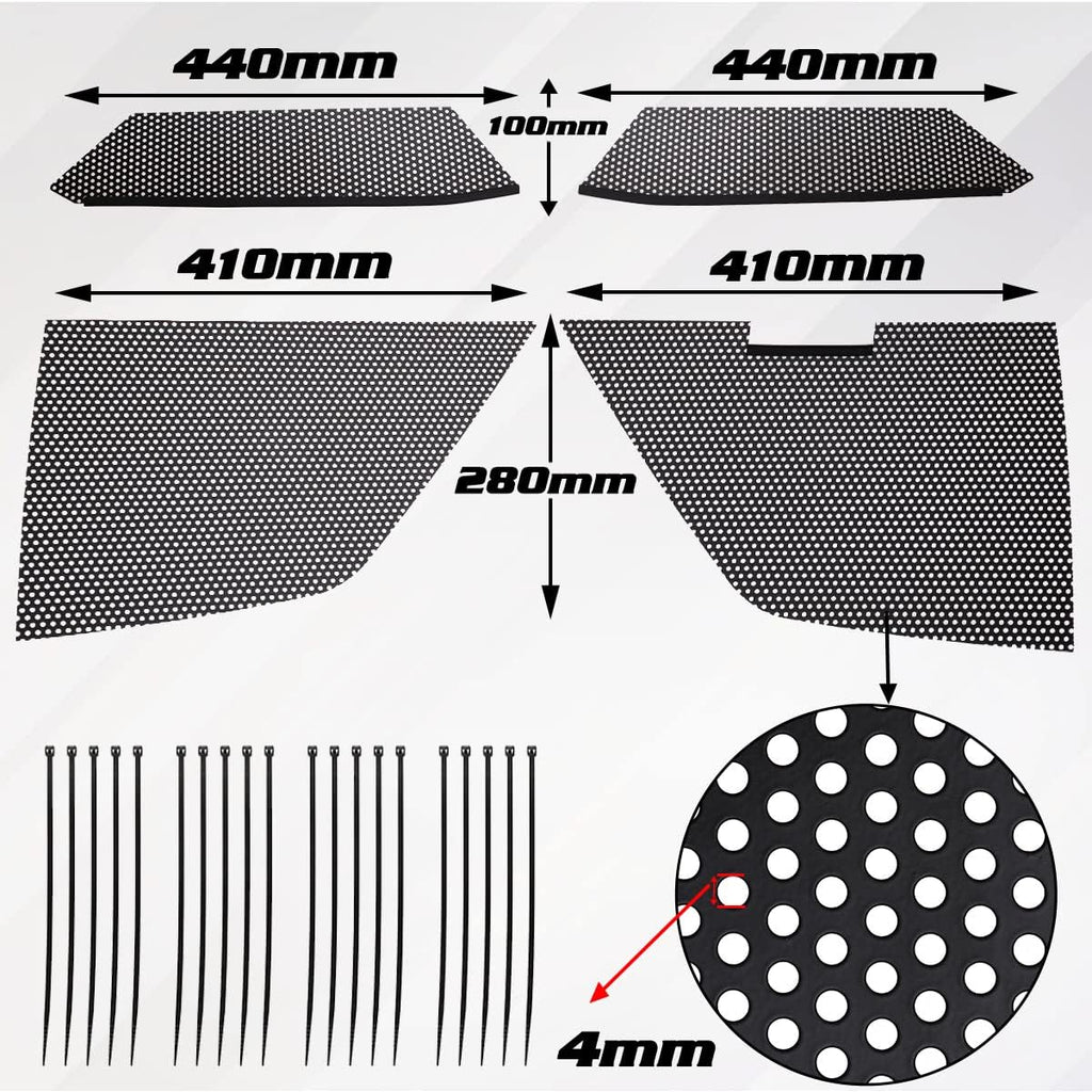 Black Aluminum Car Radiator Grille Vent Set Q886656