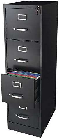 4 Drawer Letter File Cabinet in Black V47252