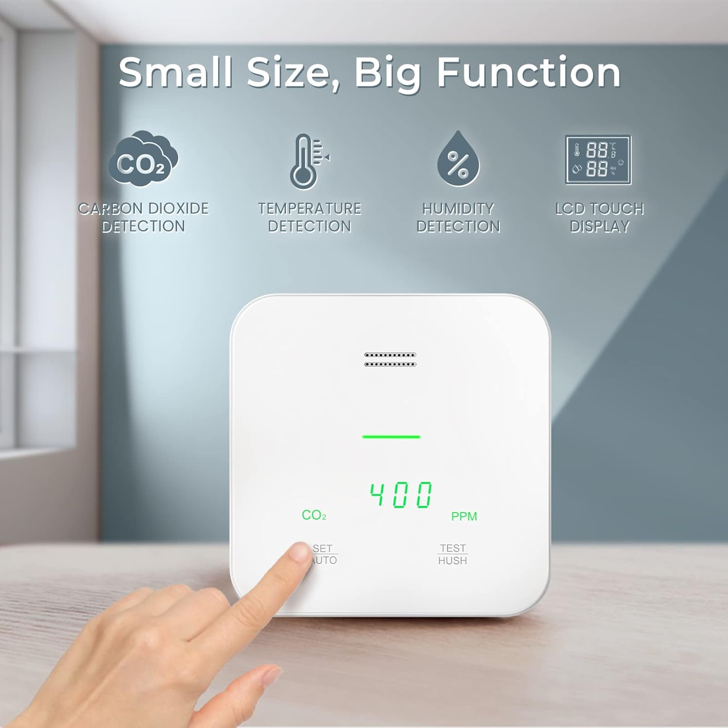 3-in-1 CO2 Detector Monitor with Alarm T92260