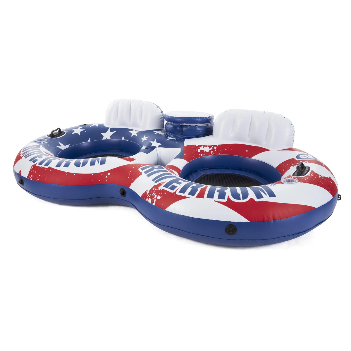 American Flag 2 Person Pool Tube with Cooler M550