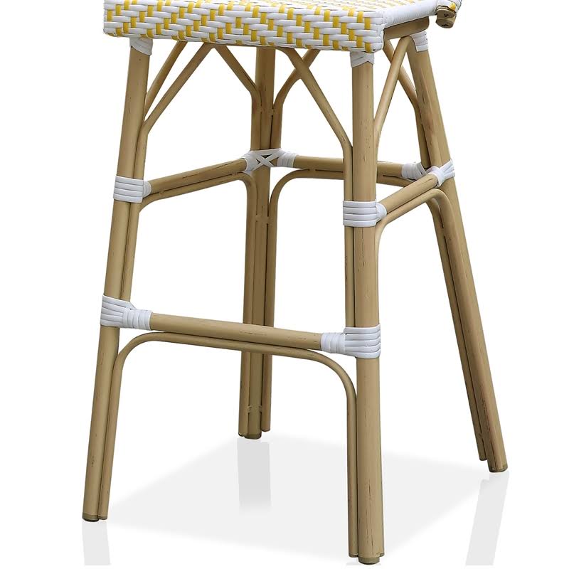 Yellow Aluminum Patio Bar Chairs Set of 2 N34457