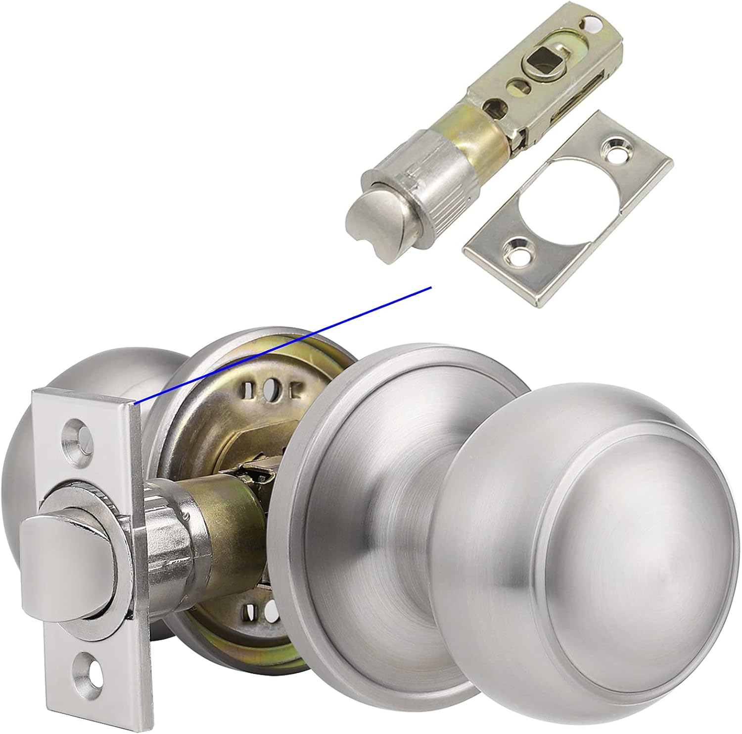 10 Pack Passage Interior Door Knobs with Removable Plate I530